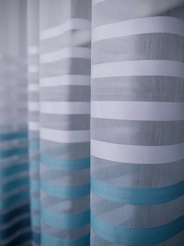 Perdea tulle model dungi,alb/bleu/turqoise Perdea tulle model dungi,alb/bleu/turqoise