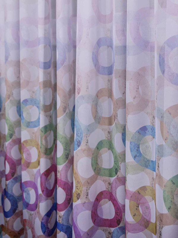 Perdea voal cercuri multicolore Perdea voal cercuri multicolore