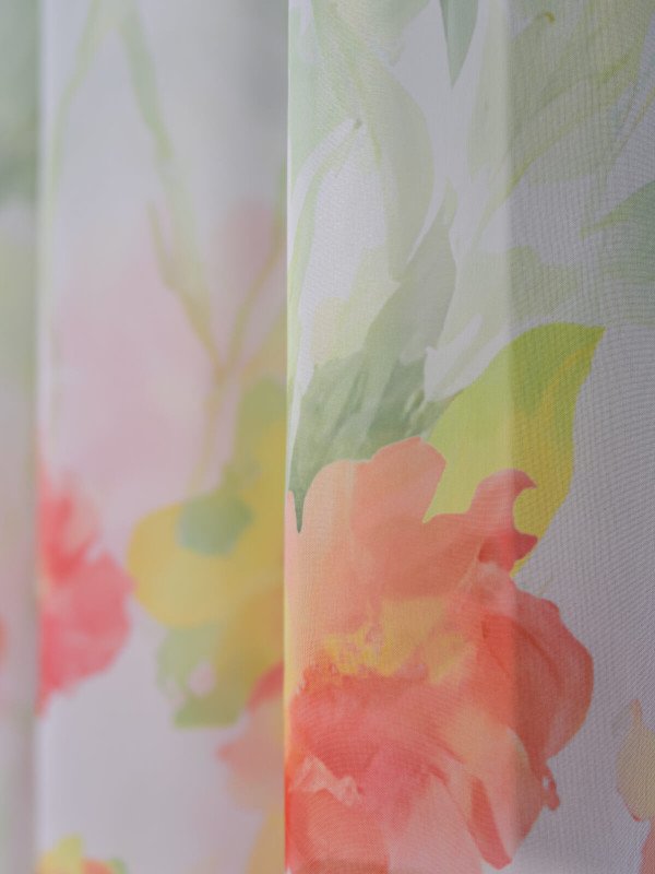 Perdea voal flori multicolore