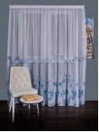 Perdea voal floricele albastru Perdea voal floricele albastru