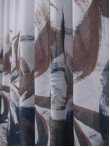 Perdea voal model abstract, albastru/maro
