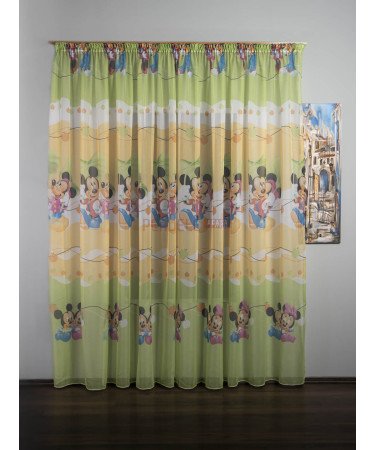 Perdea voal model pentru copii cu Mikey/Minnie Mouse