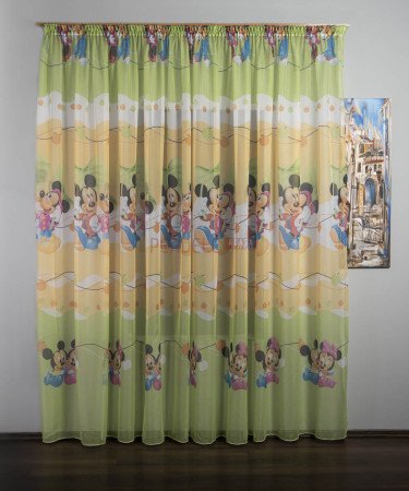 Perdea voal model pentru copii cu Mikey/Minnie Mouse