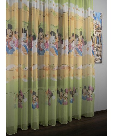 Perdea voal model pentru copii cu Mikey/Minnie Mouse