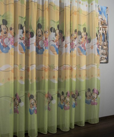 Perdea voal model pentru copii cu Mikey/Minnie Mouse