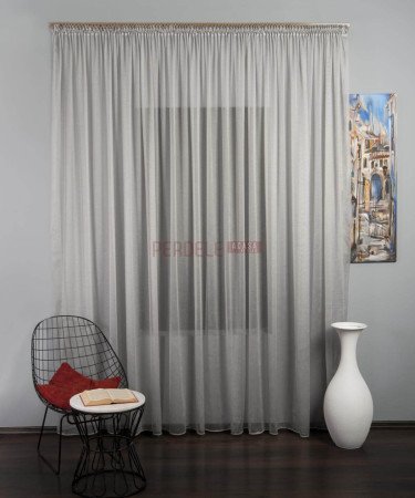 Perdea voal tip plasa gri