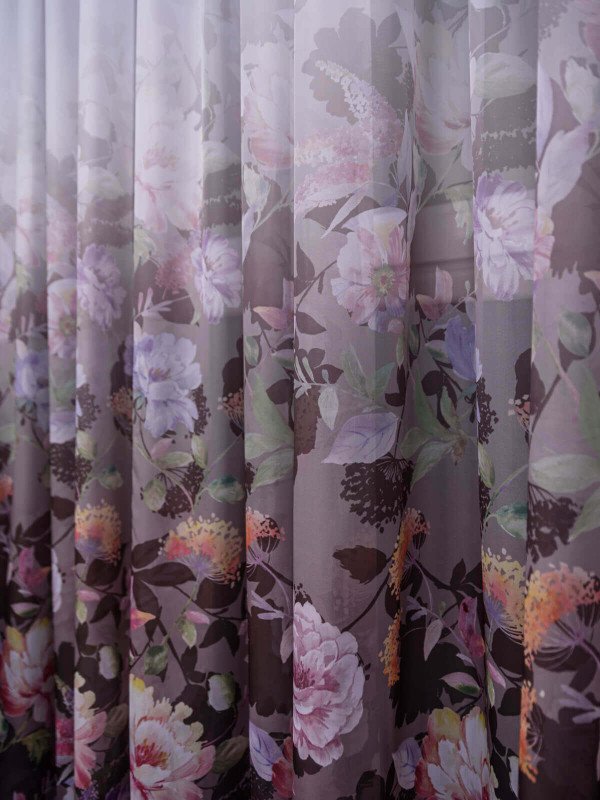 Perdea voal trandafiri multicolori