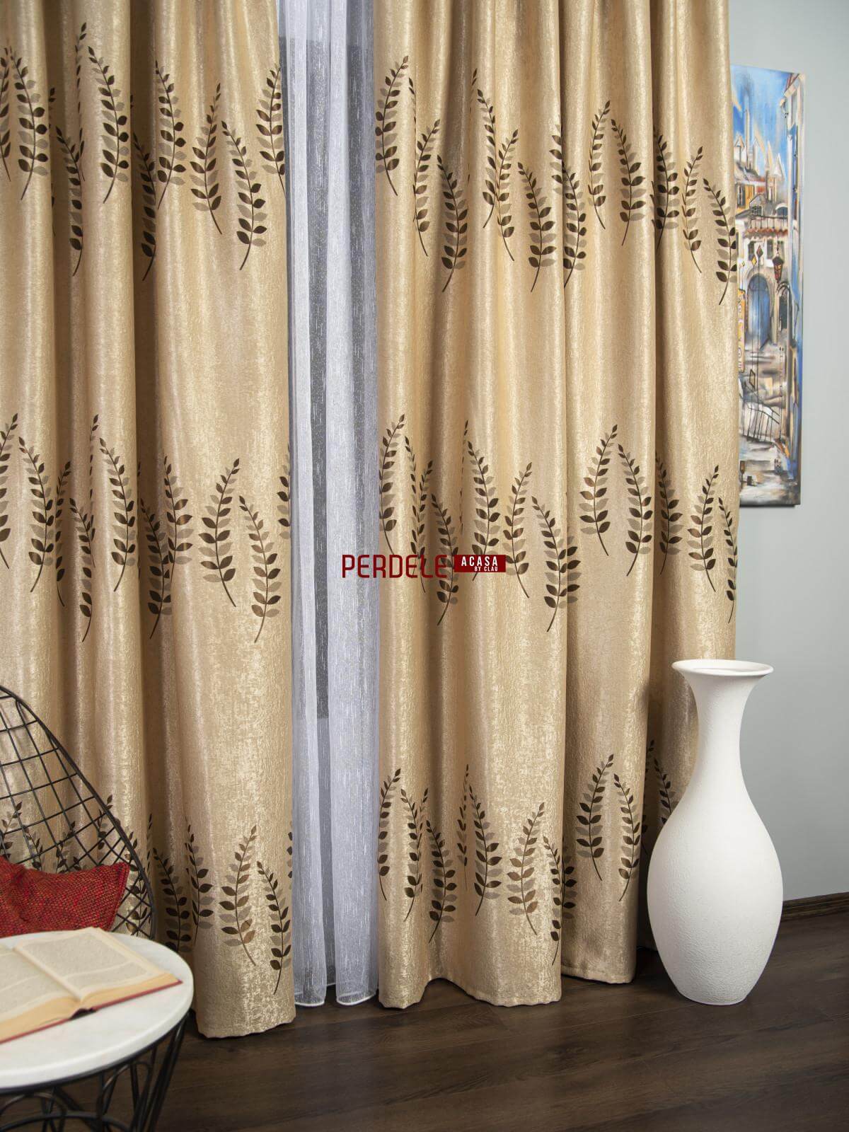 Draperie blackout crem,maro - 1 | YEO