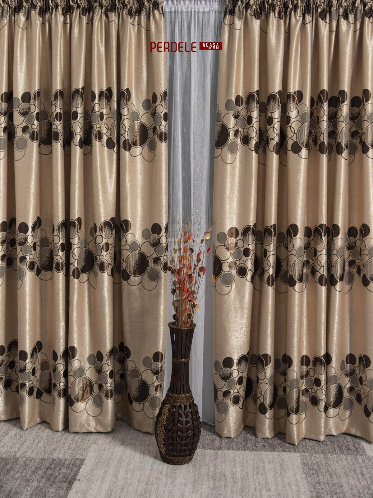 Draperie blackout crem,maro