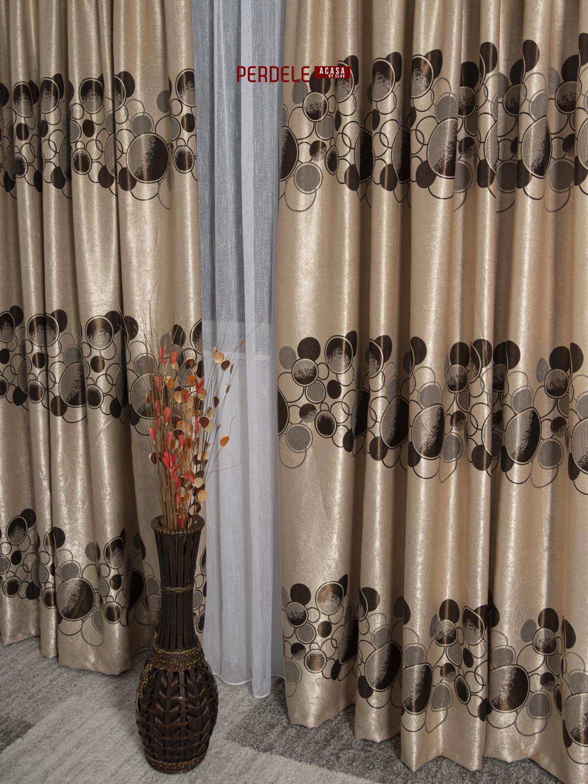 Draperie blackout crem,maro - 1 | YEO