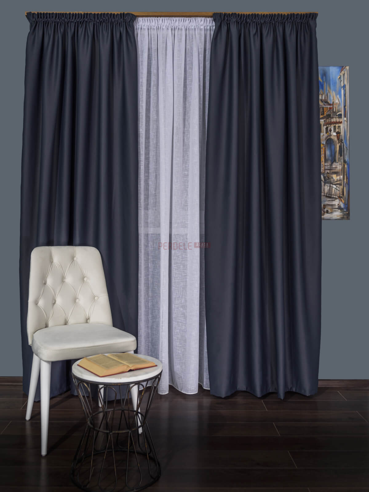 Draperie blackout gri