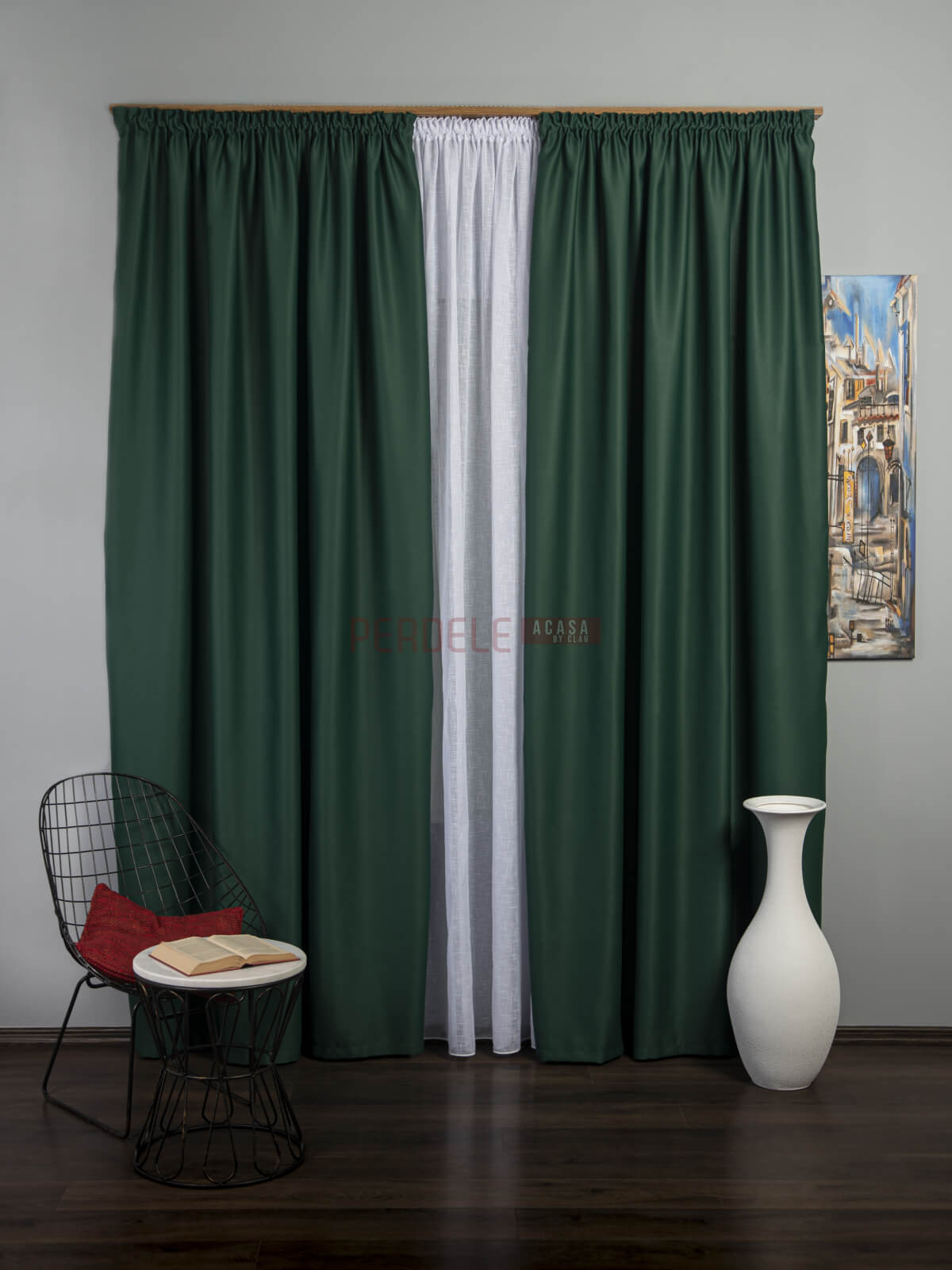 Draperie blackout uni, verde 2
