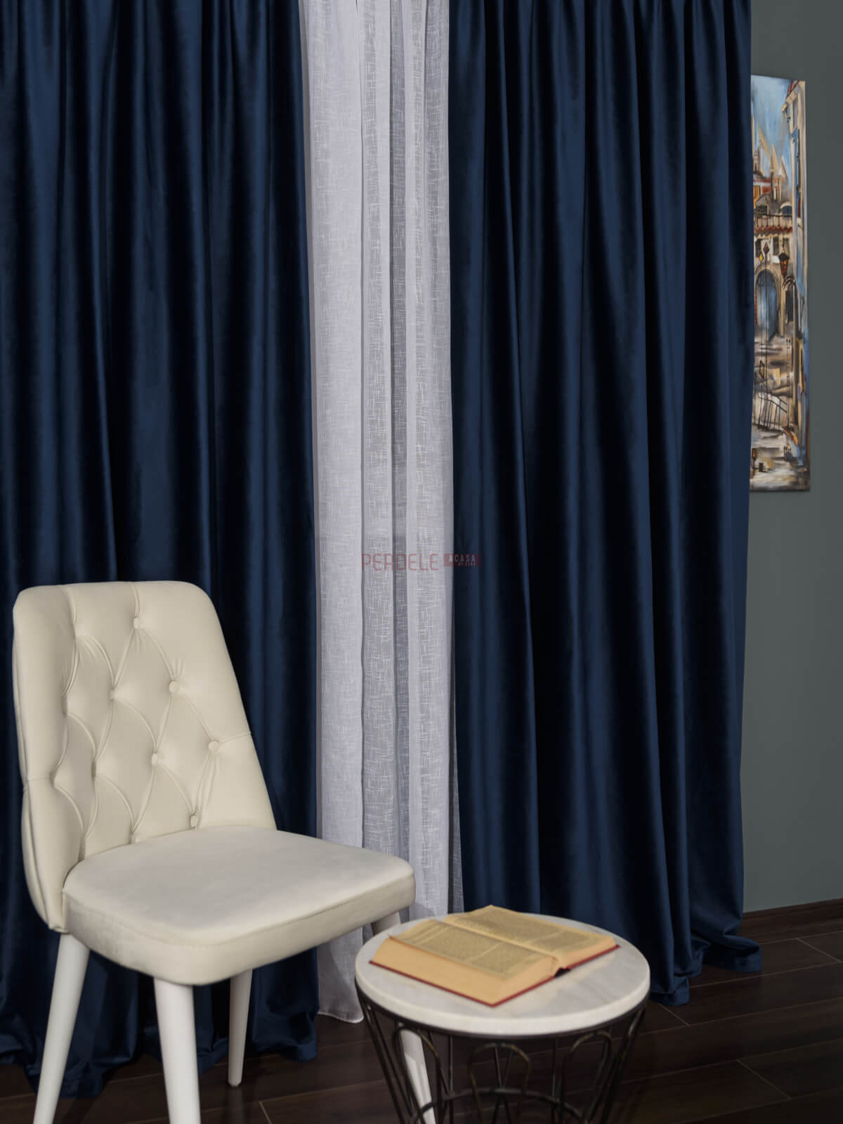 Draperie catifea bleumarin - 1 | YEO