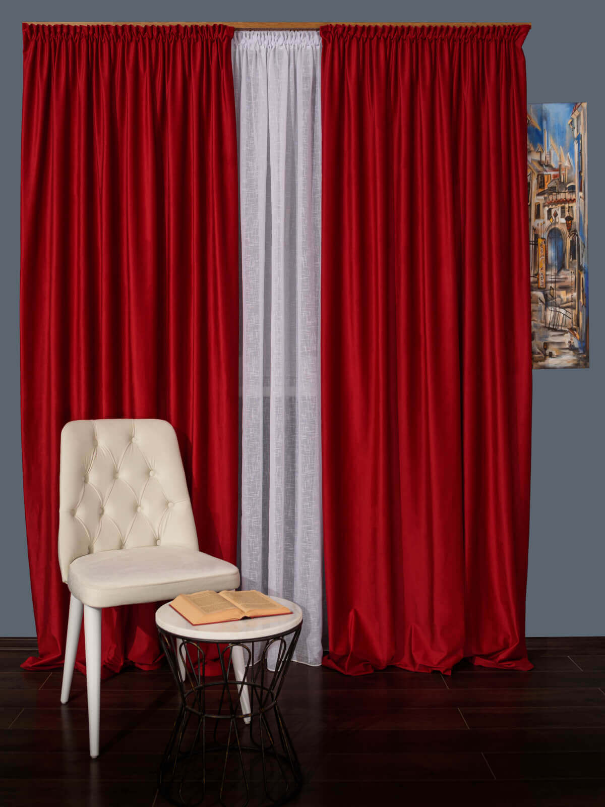 Draperie catifea rosu