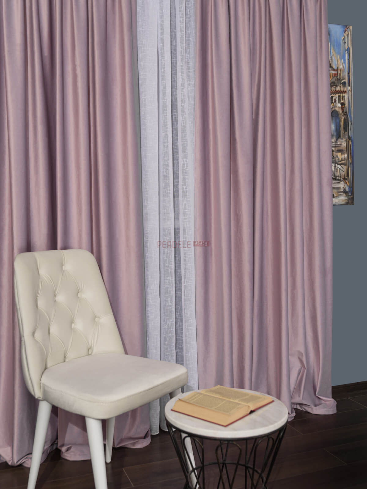 Draperie catifea roz - 1 | YEO