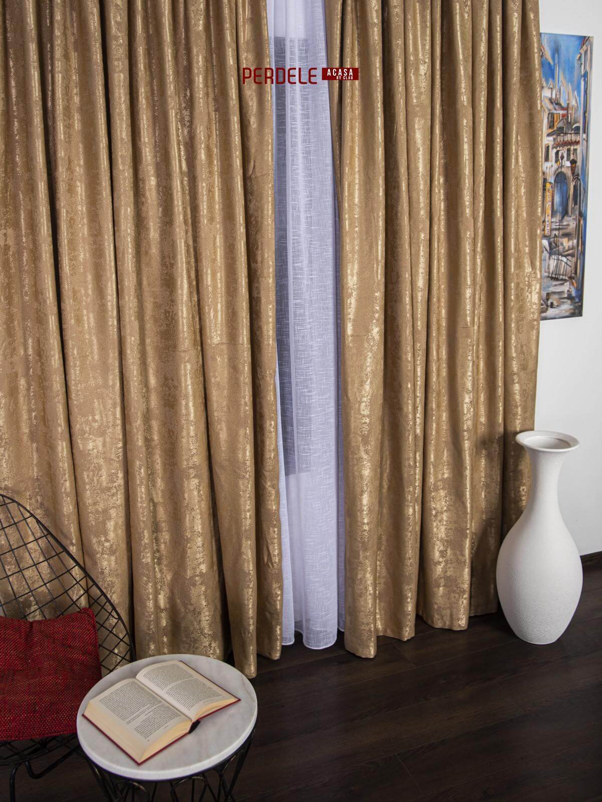 Draperie nisip, auriu - 1 | YEO
