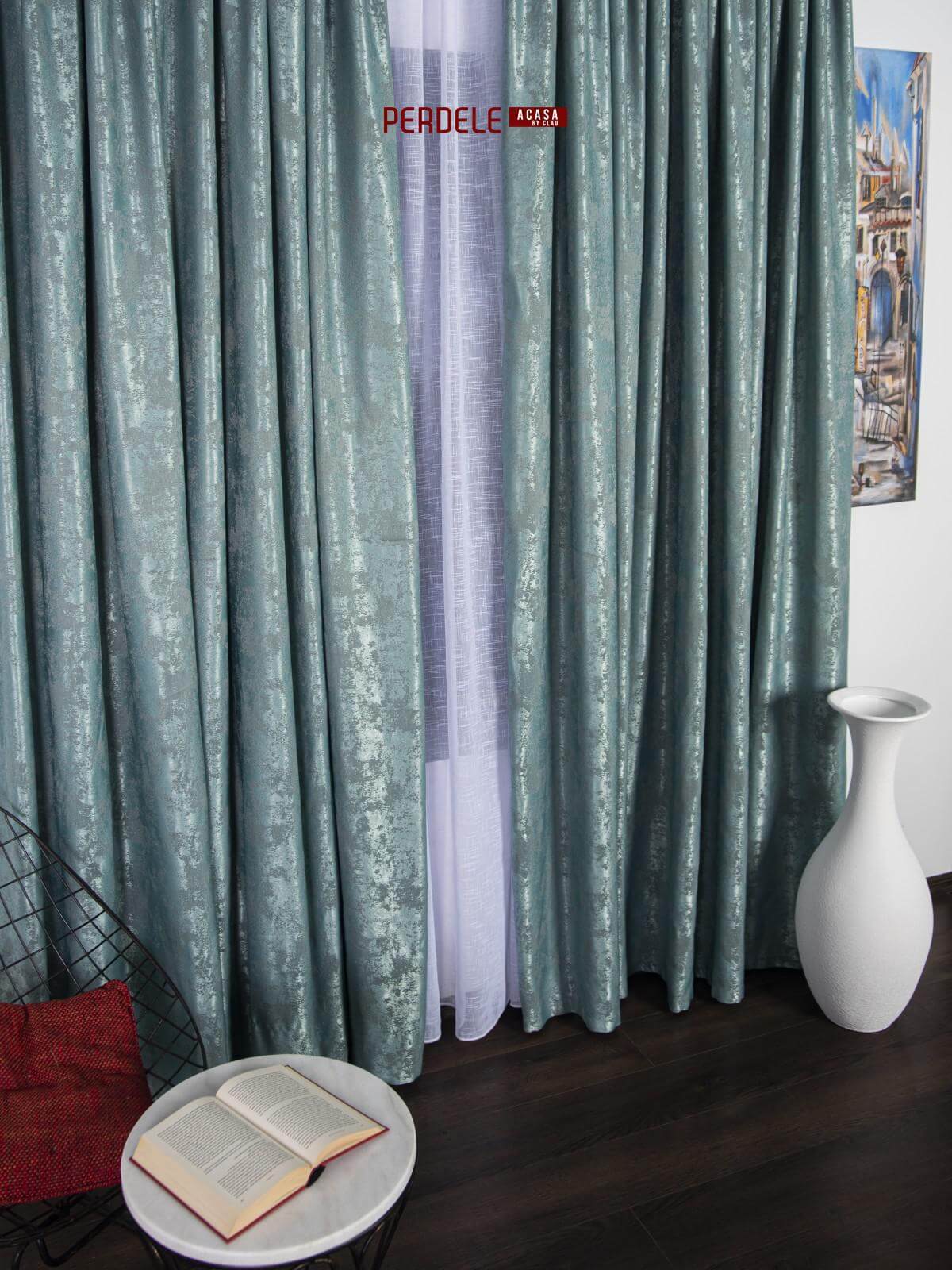 Draperie nisip, turquoise - 1 | YEO