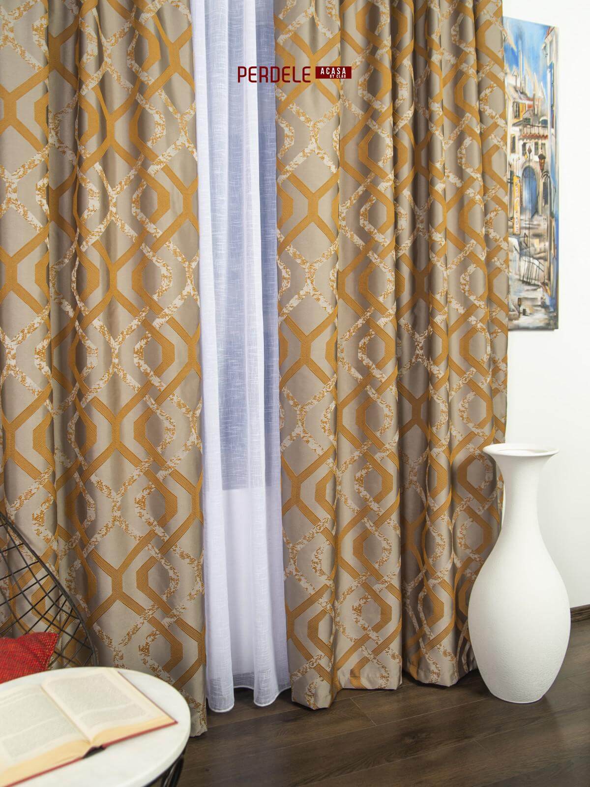 Draperie tafta bej,camel - 1 | YEO
