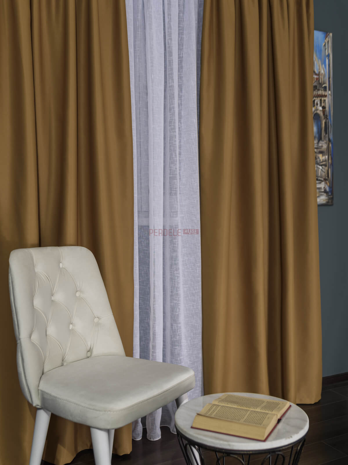 Draperie uni galben mustar - 1 | YEO