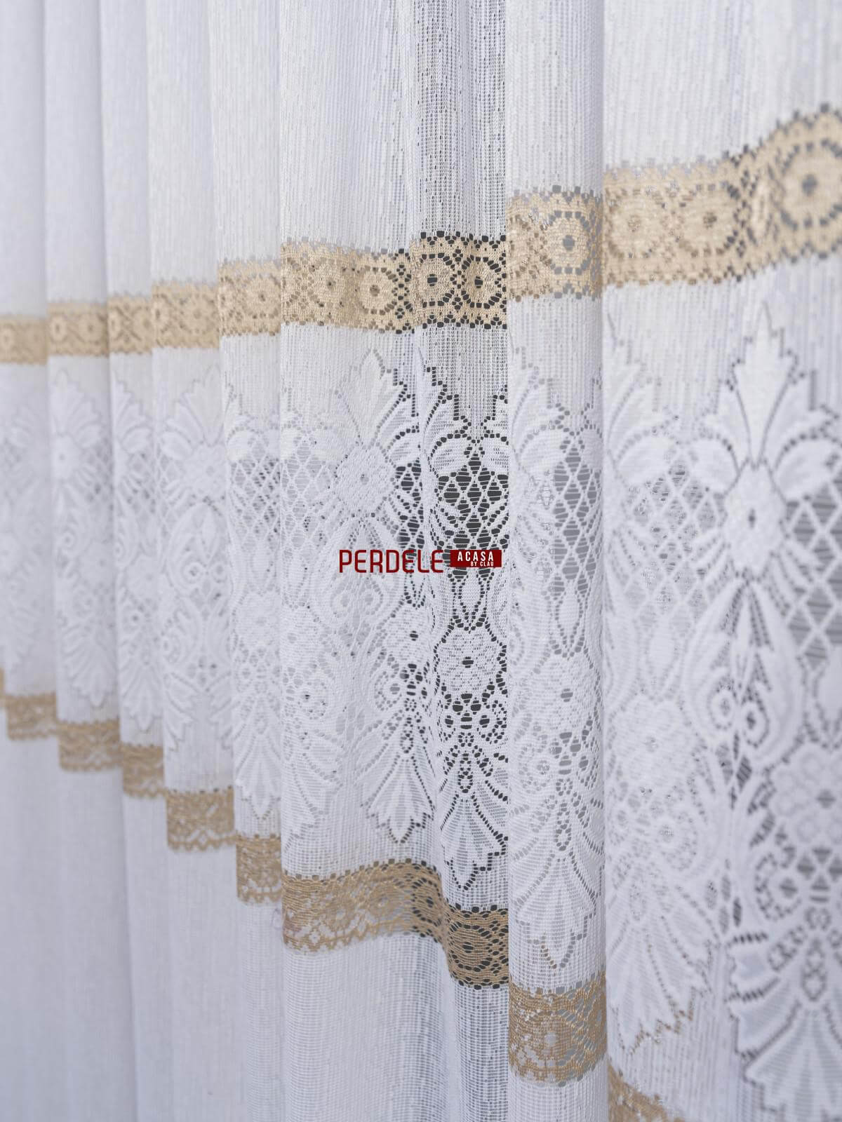 Perdea de pascani alb/camel - 2 | YEO