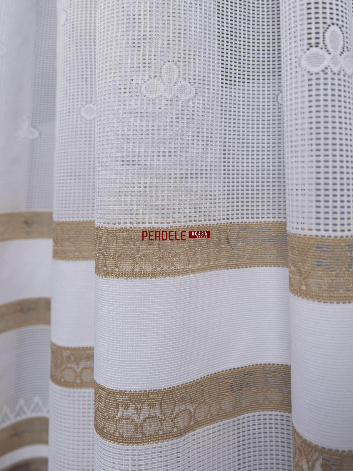 Perdea de Pascani alb/camel - 2 | YEO