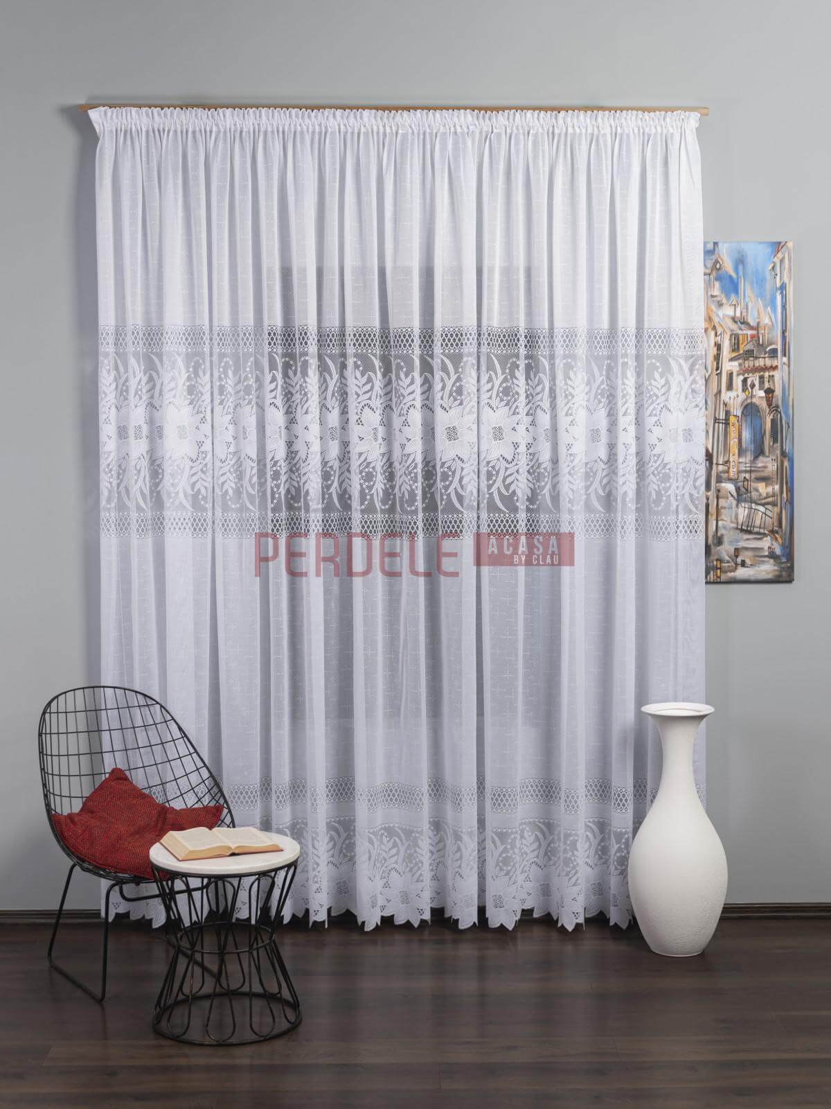 Perdea de pascani alba