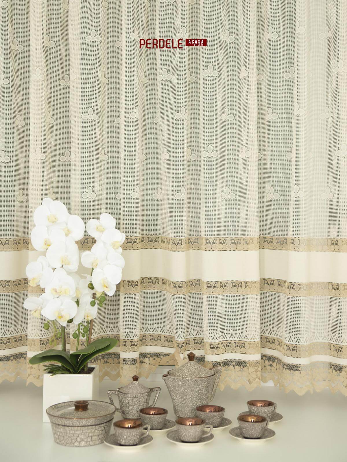 Perdea de pascani crem/camel - 2 | YEO