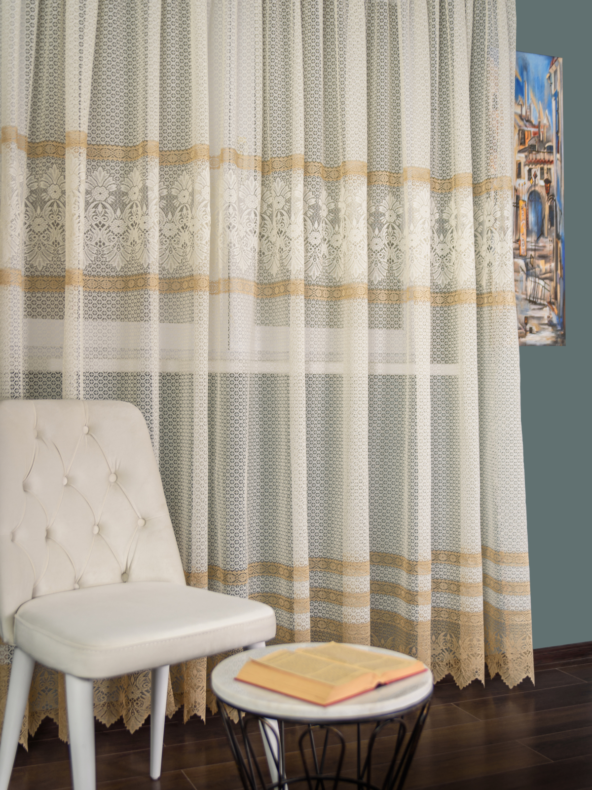 Perdea de pascani crem/camel - 1 | YEO