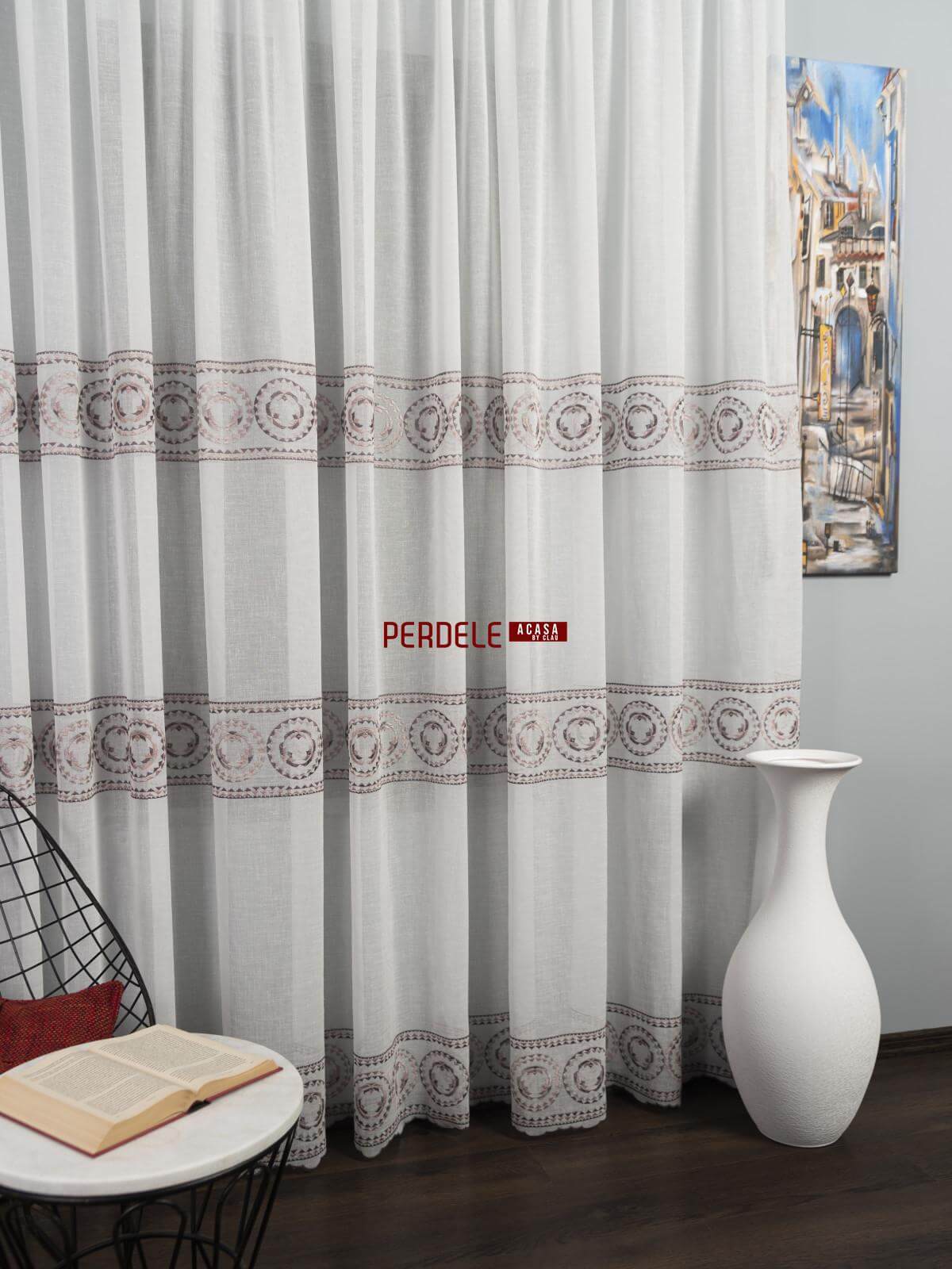 Perdea in ivoire,roz,lila - 1 | YEO