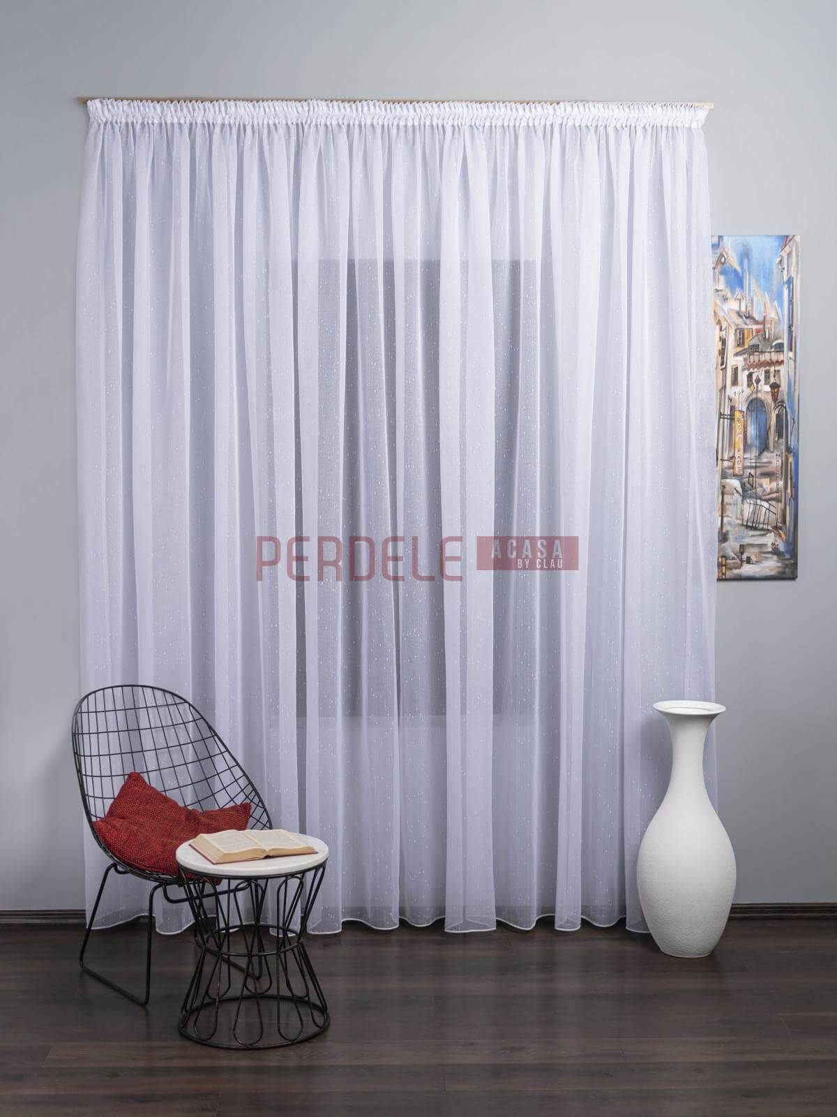 Perdea sable, alb