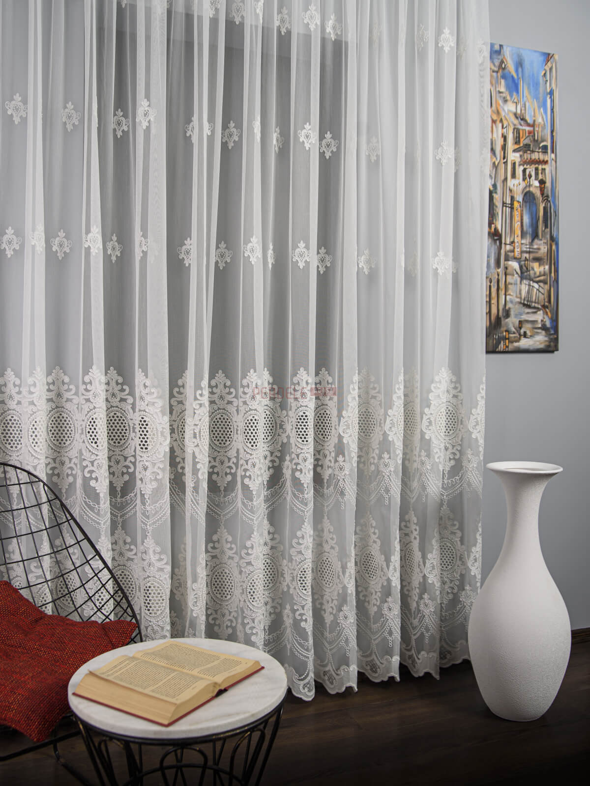 Perdea tulle brodat ivoire - 1 | YEO