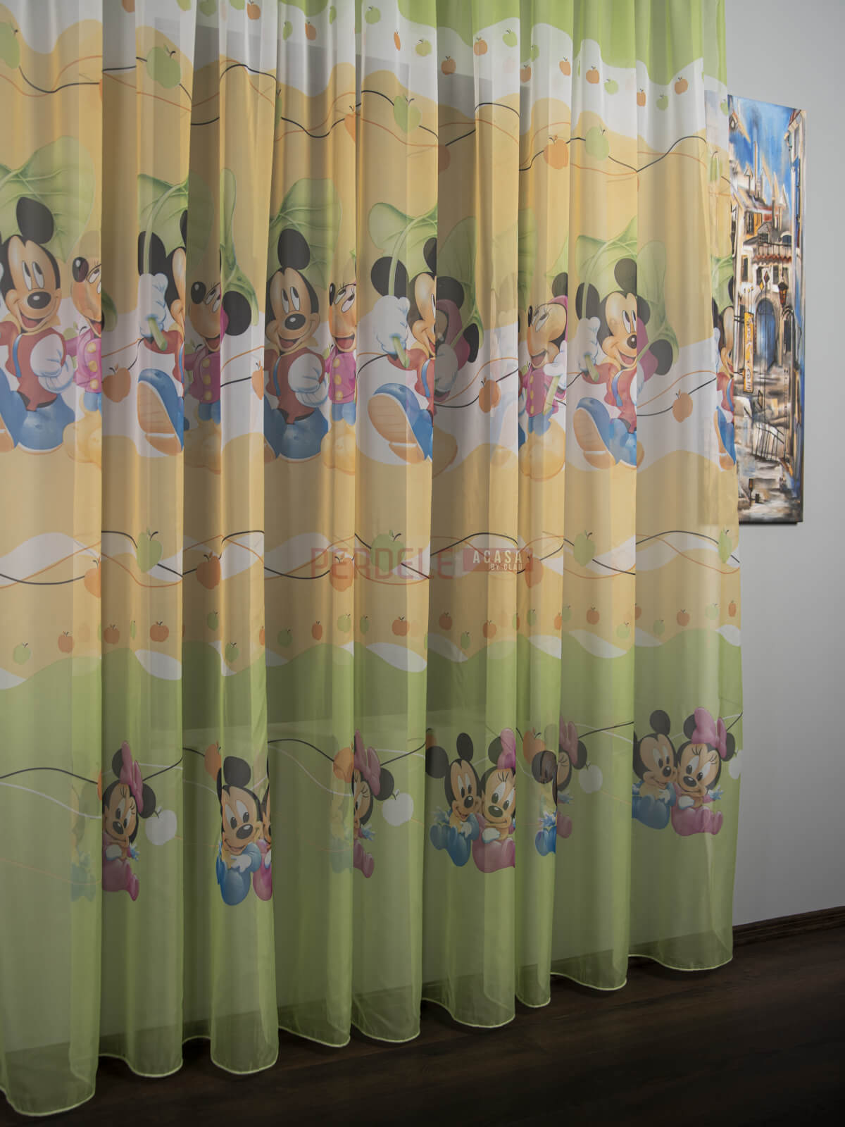 Perdea voal model pentru copii cu Mikey/Minnie Mouse - 1 | YEO