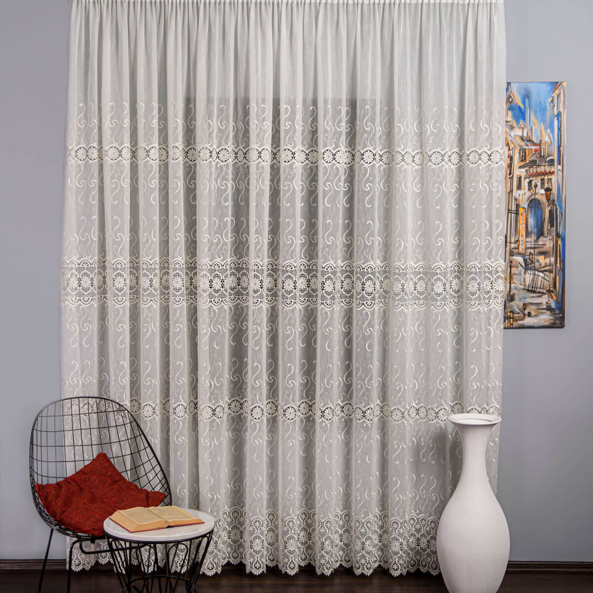 Perdea Broderie Tip Dantela Ivoire