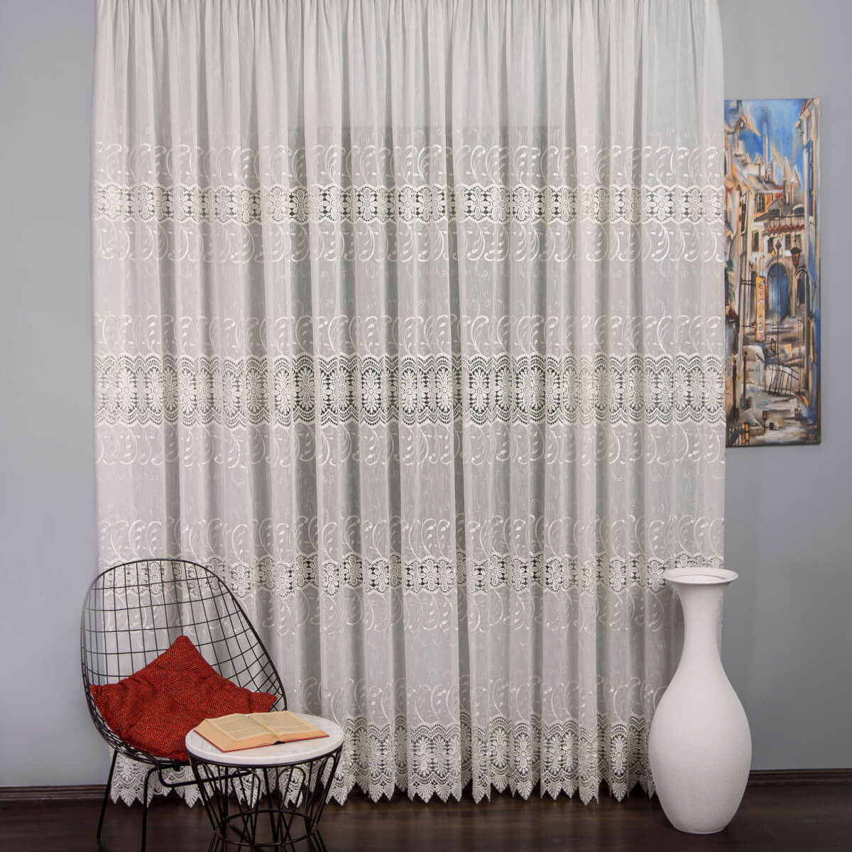 Perdea Broderie Tip Dantela Ivoire