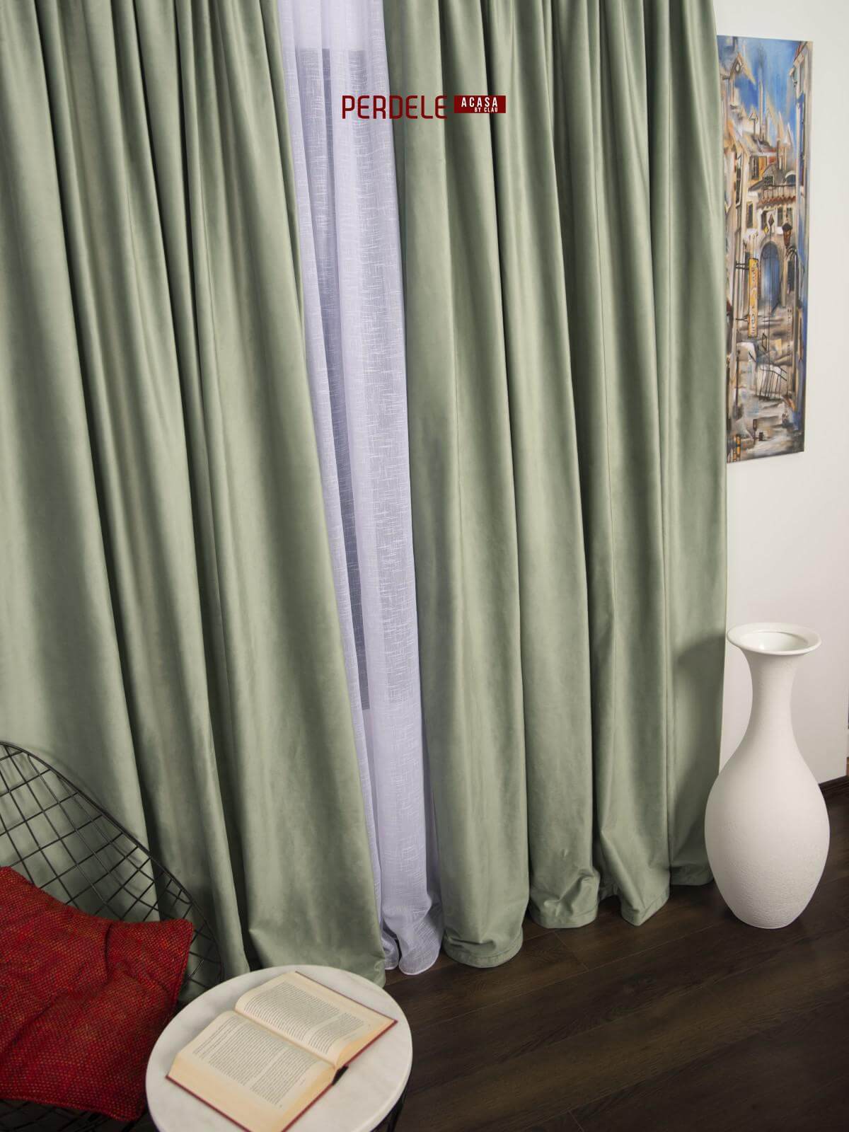 Draperie catifea verde3